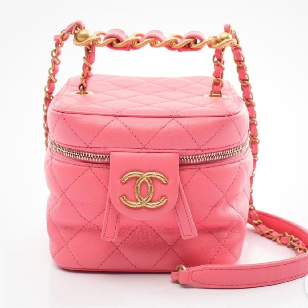 SOLD Chanel Pink Mini Quilted Bag with Gold Hardware